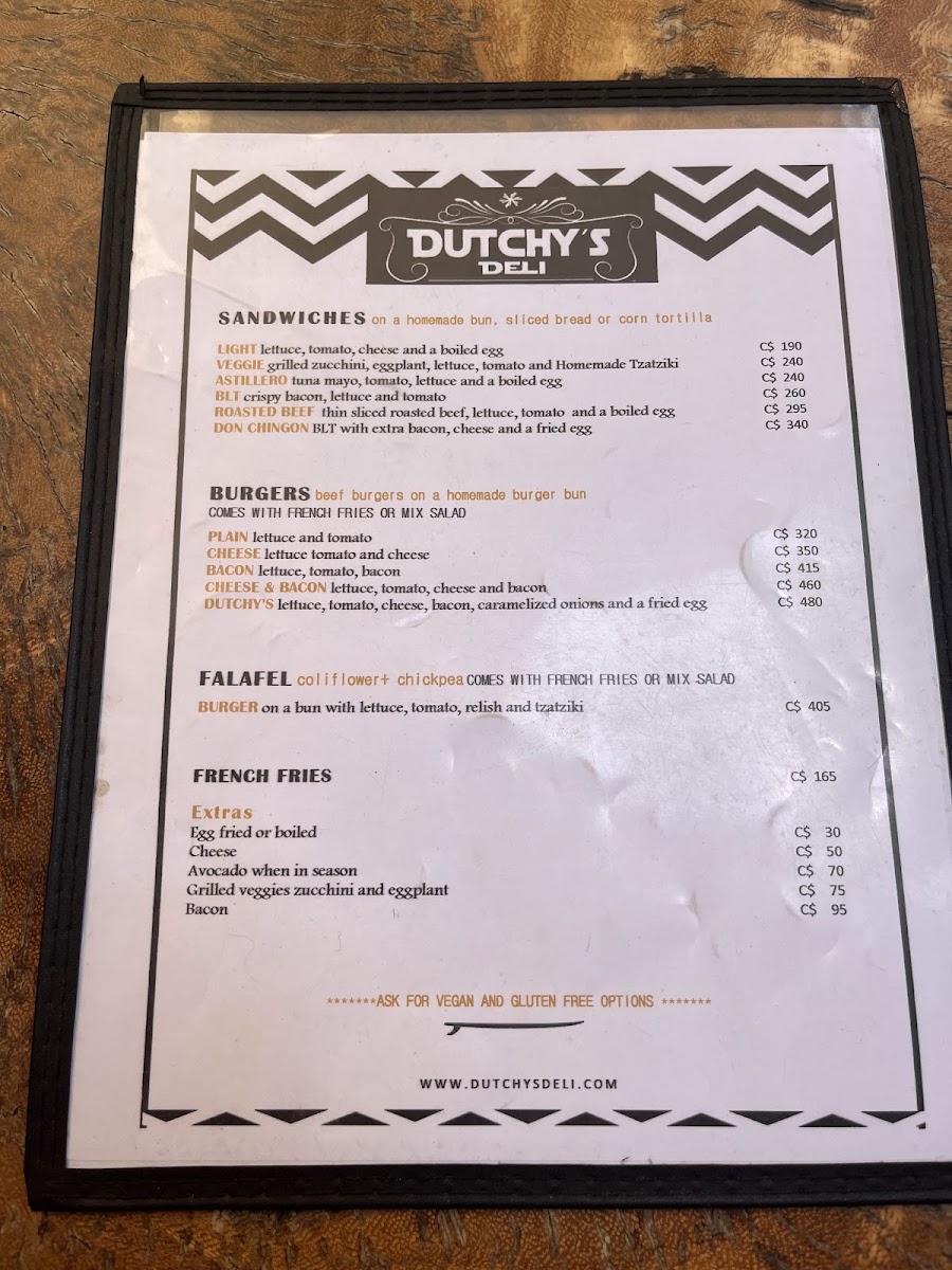 Menu Dutchy's Deli-1